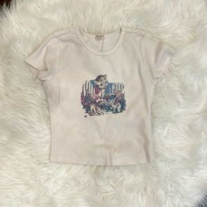 Brandy Melville limited kitty baby tee